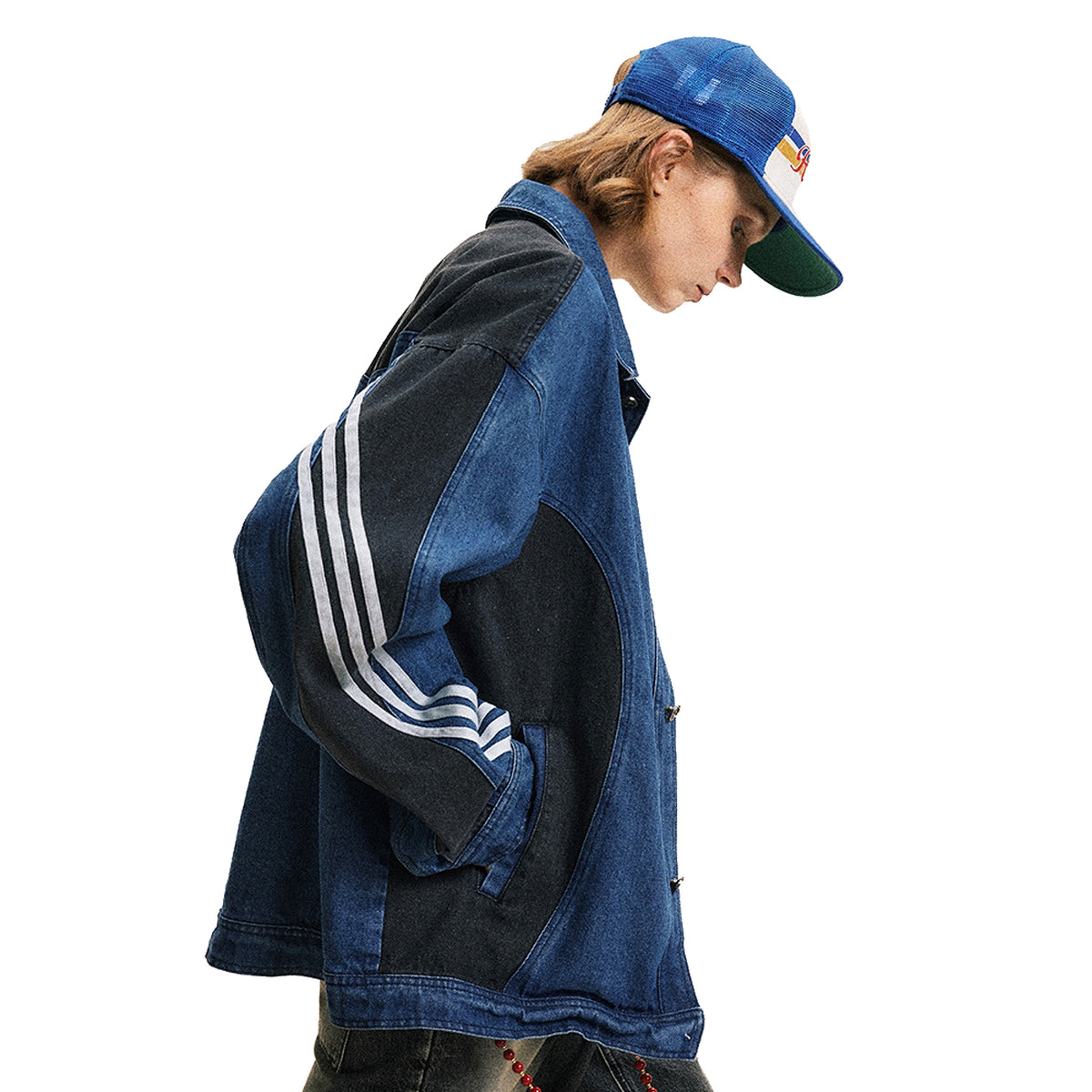 Side Stripe Stitching Loose Denim Jacket Men And Women European And American - enhanced image 13