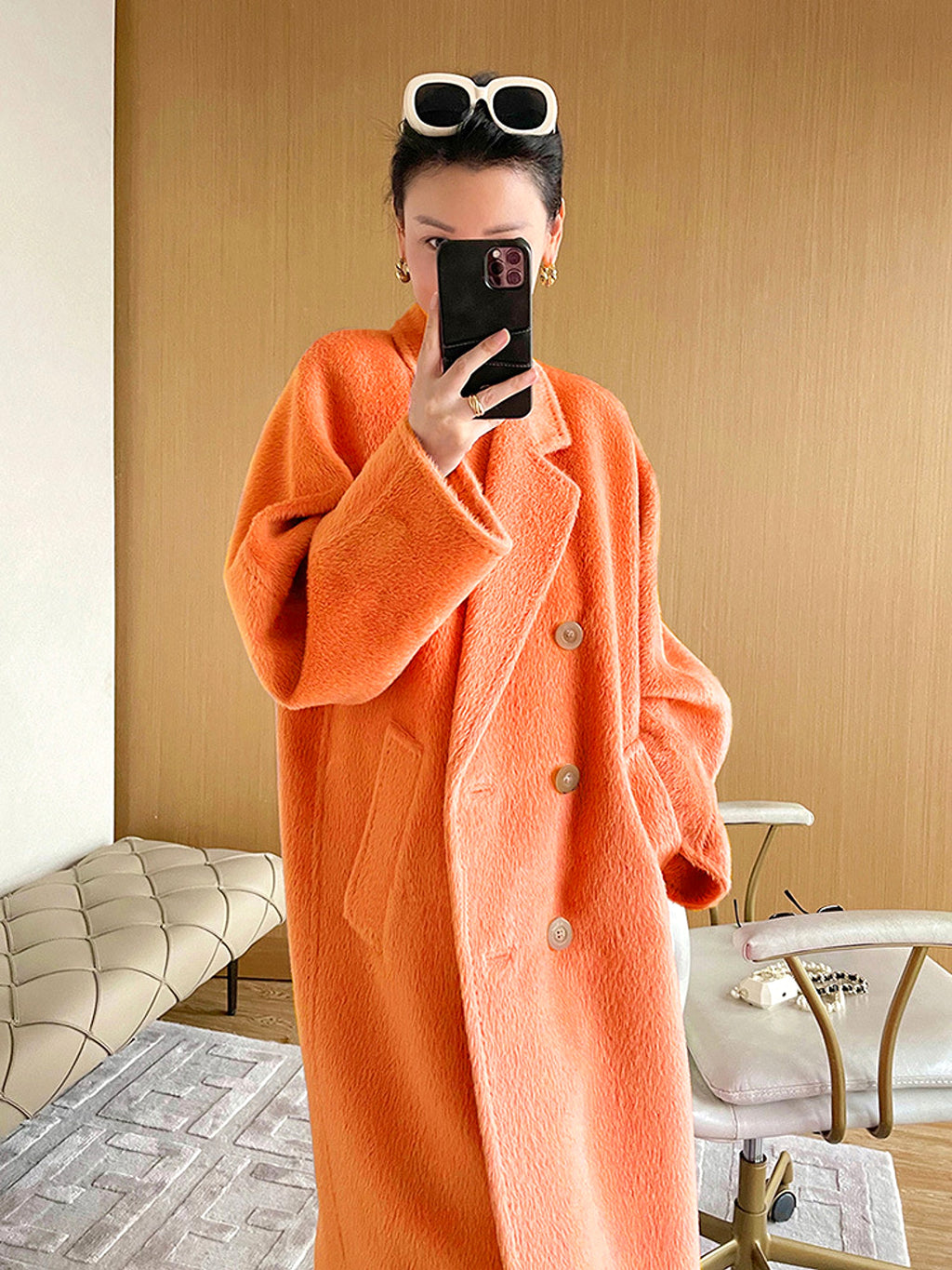 Solid Sail Sheep Camel Coat – Luxury & Warmth for Winter Elegance - enhanced image 13
