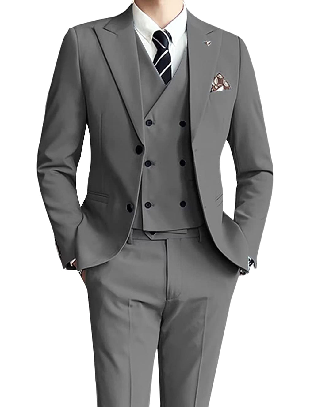 Ceremonté™ – Slim Fit Three-Piece Wedding Suit - enhanced image 13