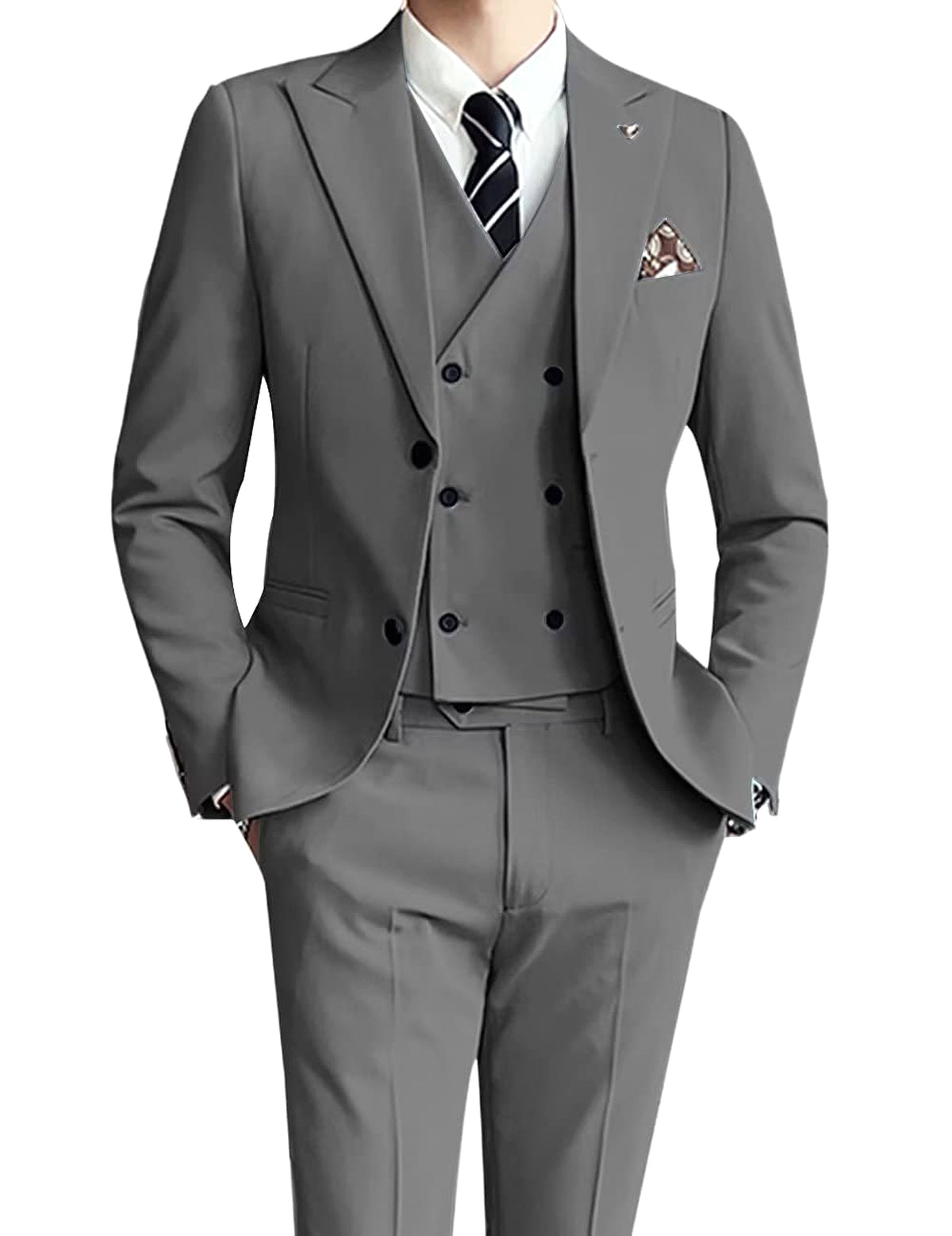 Ceremonté™ – Slim Fit Three-Piece Wedding Suit - enhanced image 13
