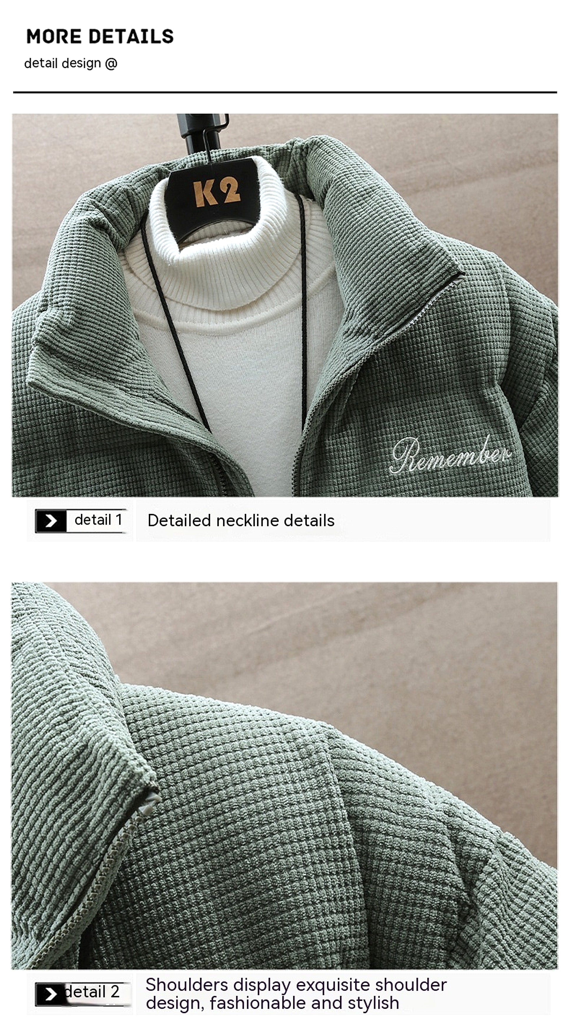 Waffle Coat Winter Warm And Trendy Cotton Coat - enhanced image 13