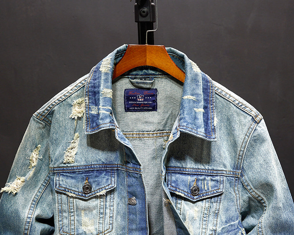A.1 Washed Denim Jacket Tops Outerwear Men - enhanced image 13