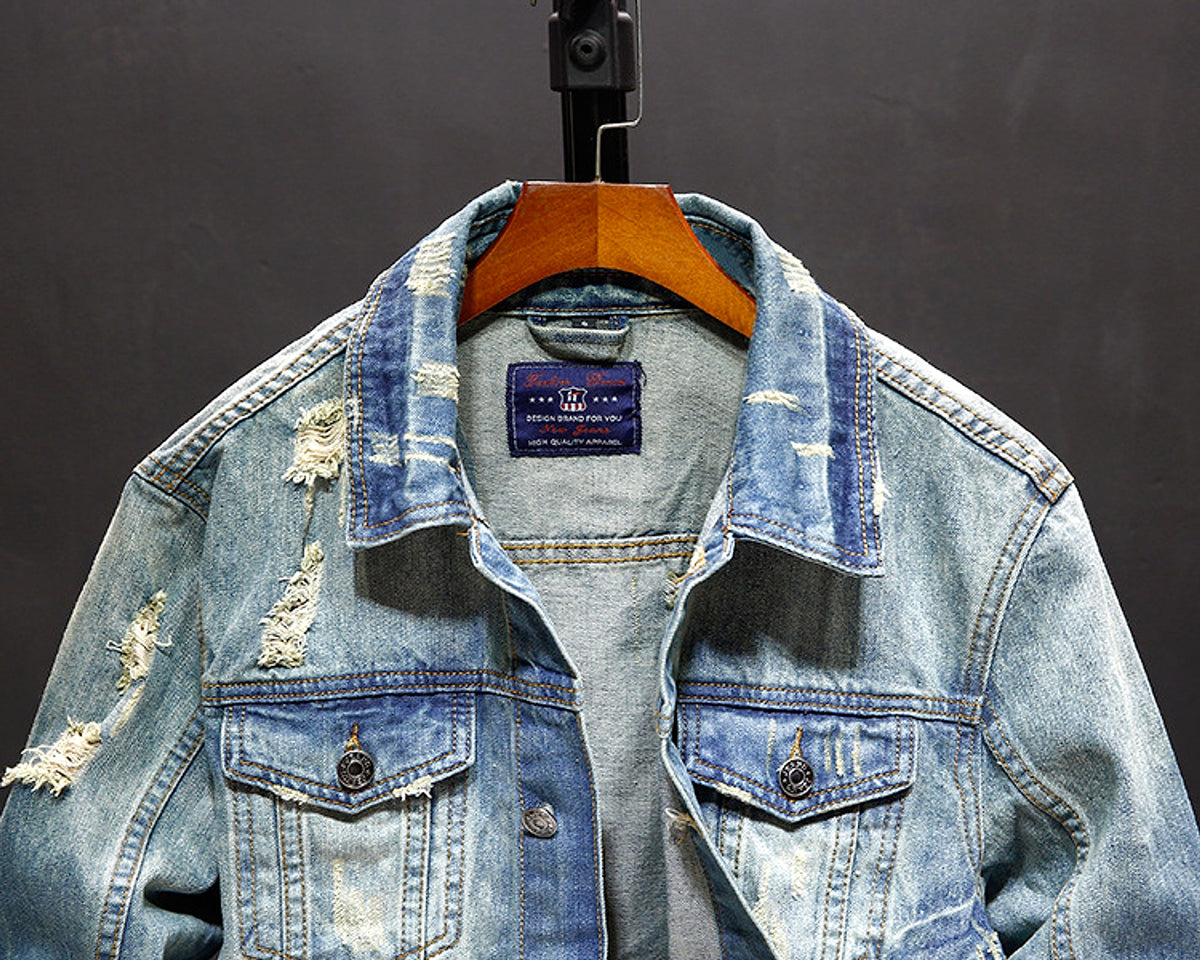 A.1 Washed Denim Jacket Tops Outerwear Men - enhanced image 13