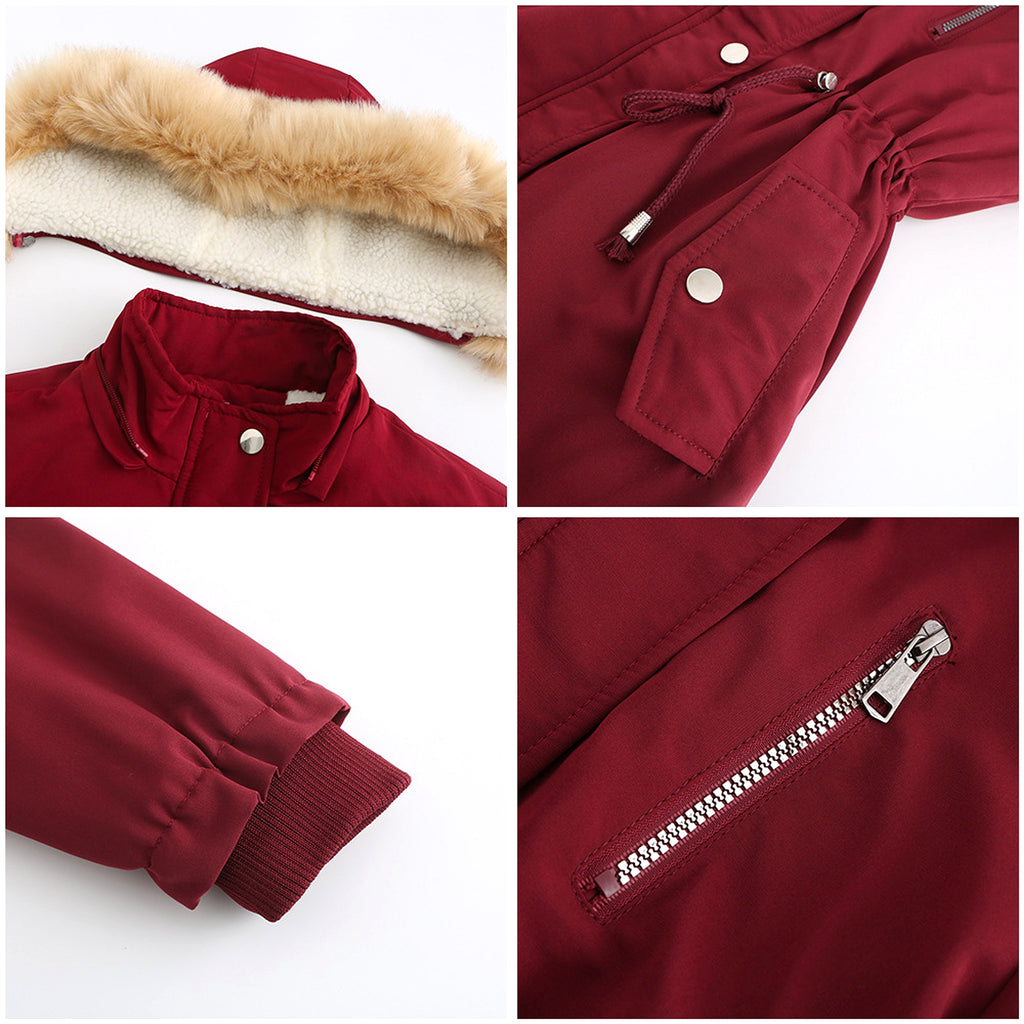 Women's Winter Coat with Detachable Hood – Warm Fleece-Lined Jacket - enhanced image 13