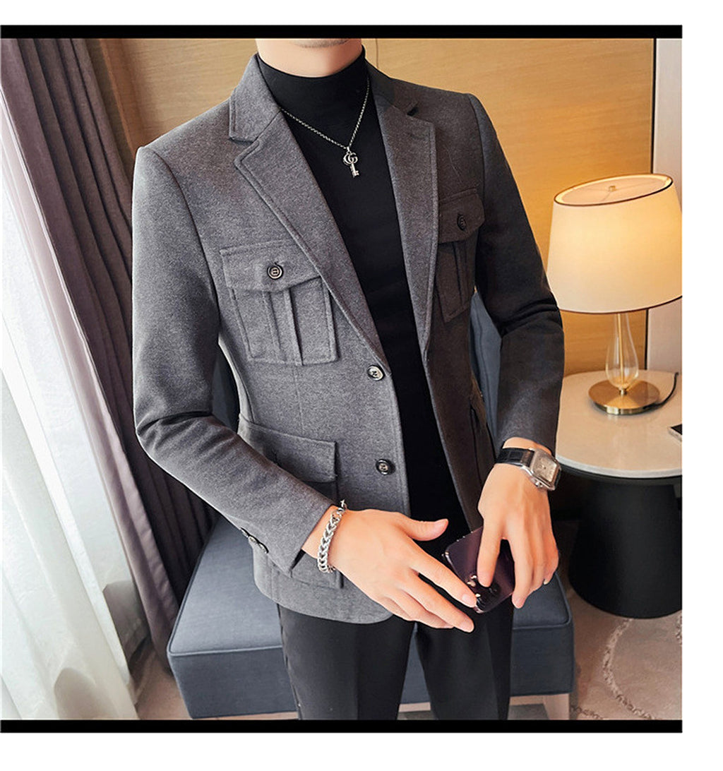 Woolen Suit Men's Single-breasted Suit Jacket - enhanced image 13