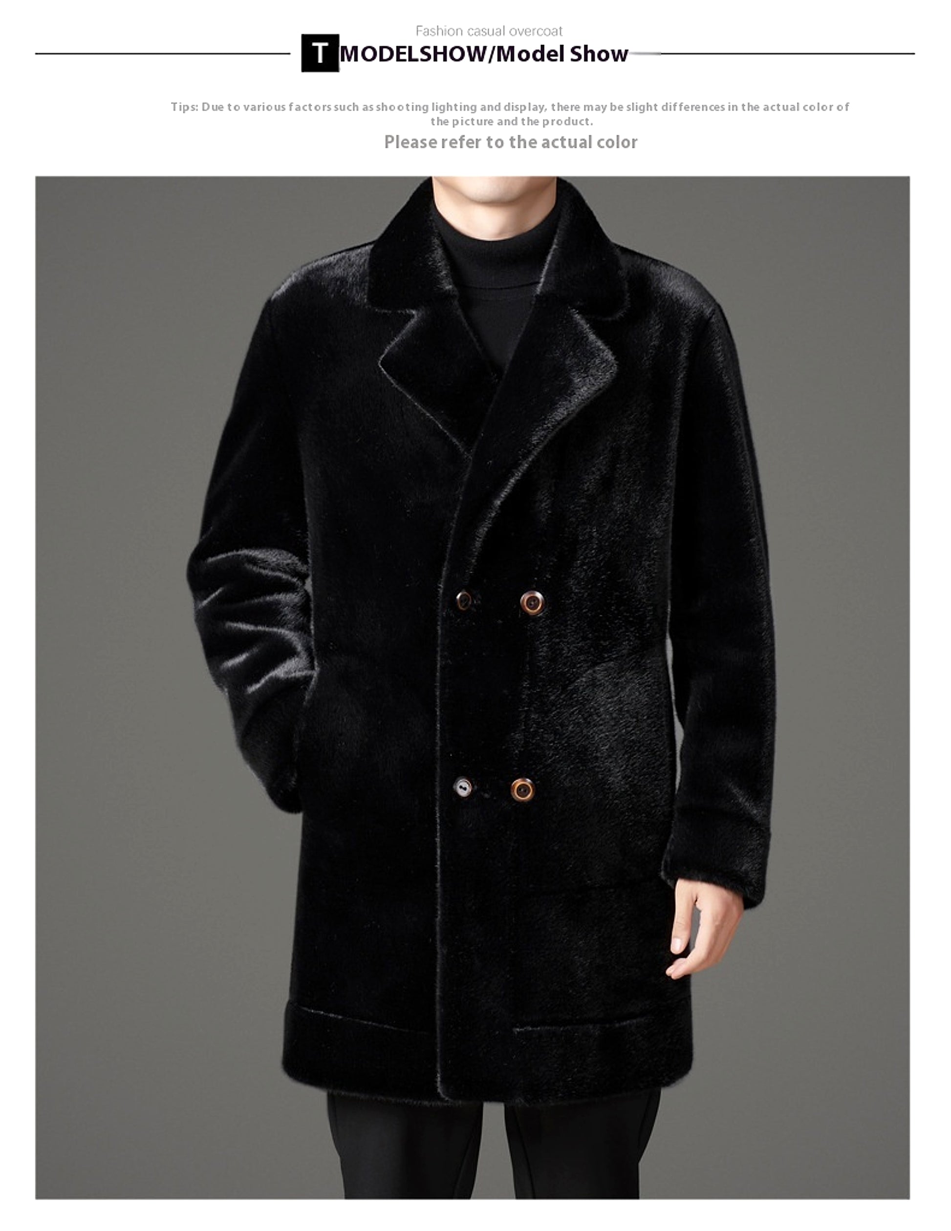 Xuelan Mink Fur Warm Coat On Both Sides Jacket Ment - enhanced image 13