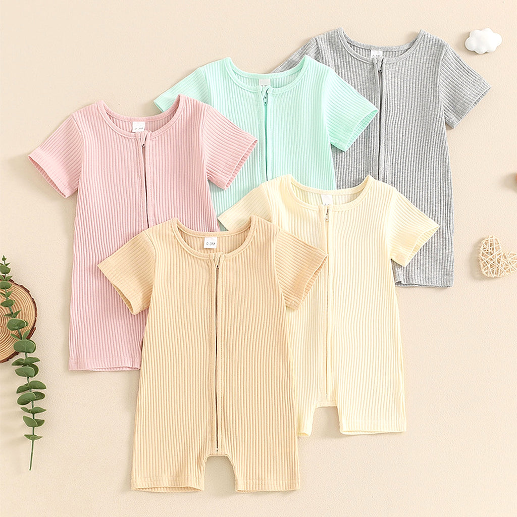 ZipNest™ – Short Sleeve Zipper Romper for Babies - enhanced image 13
