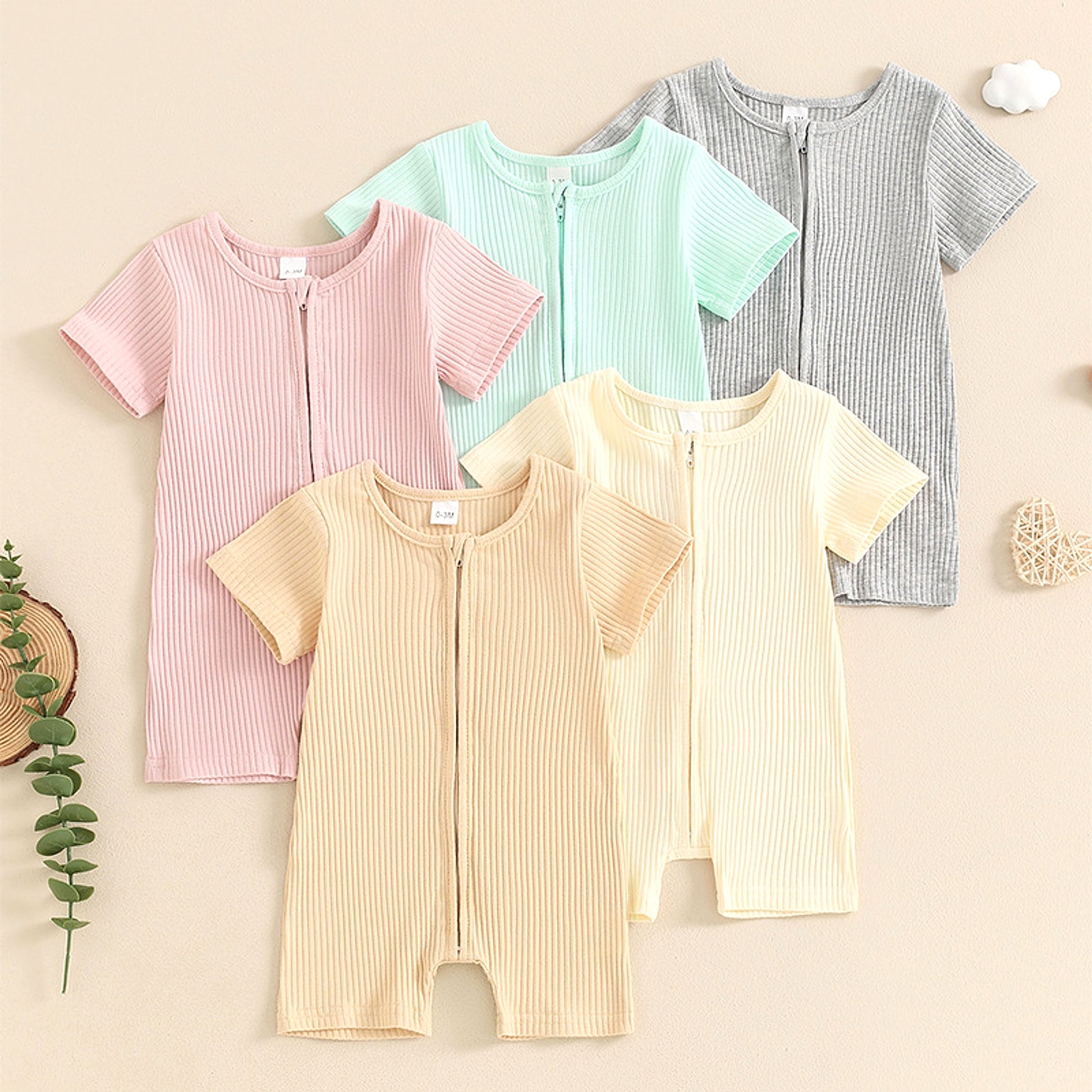 ZipNest™ – Short Sleeve Zipper Romper for Babies - enhanced image 13