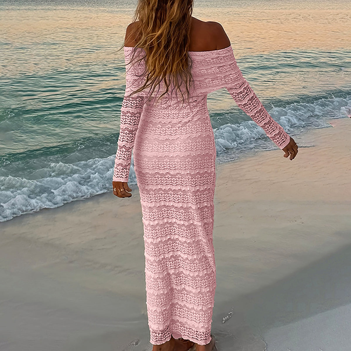 25 Edition – Elegant Off-Shoulder Lace Maxi Dress (Socialite Style) - enhanced image 14