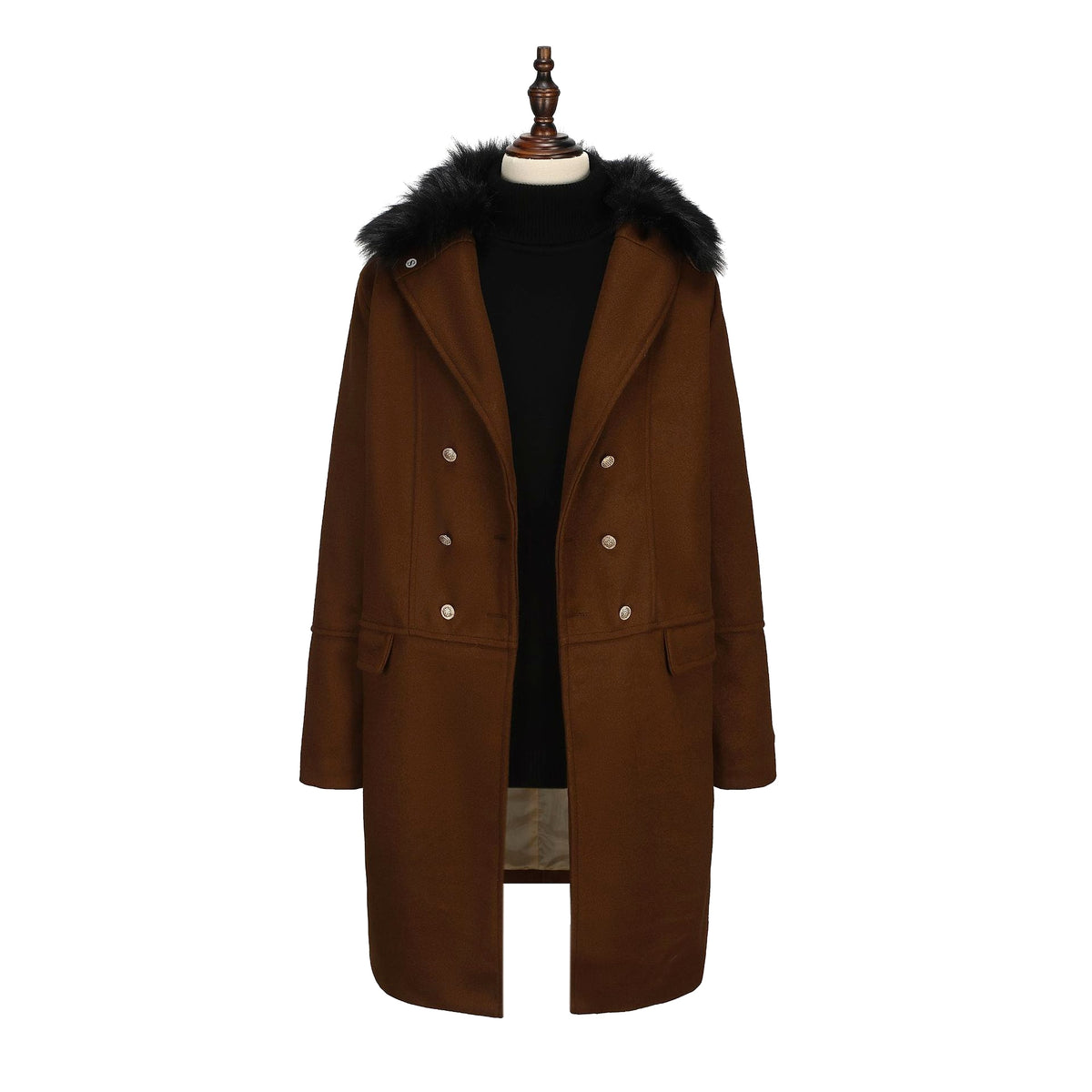 Casual Woolen Men's Trench Coat Men - enhanced image 14
