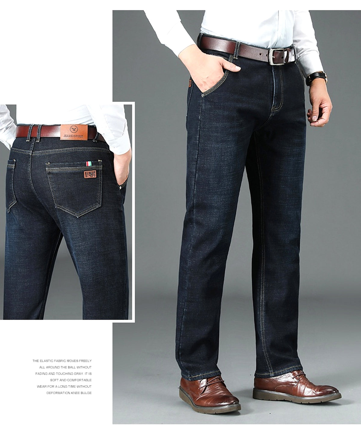 Fleece Lined Padded Warm Keeping Straight Jeans - enhanced image 14