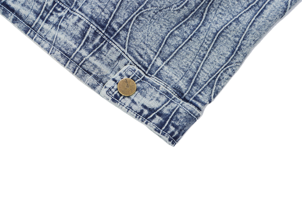 Jacquard Stone Washed Denim Jacket For Men And Women - enhanced image 14