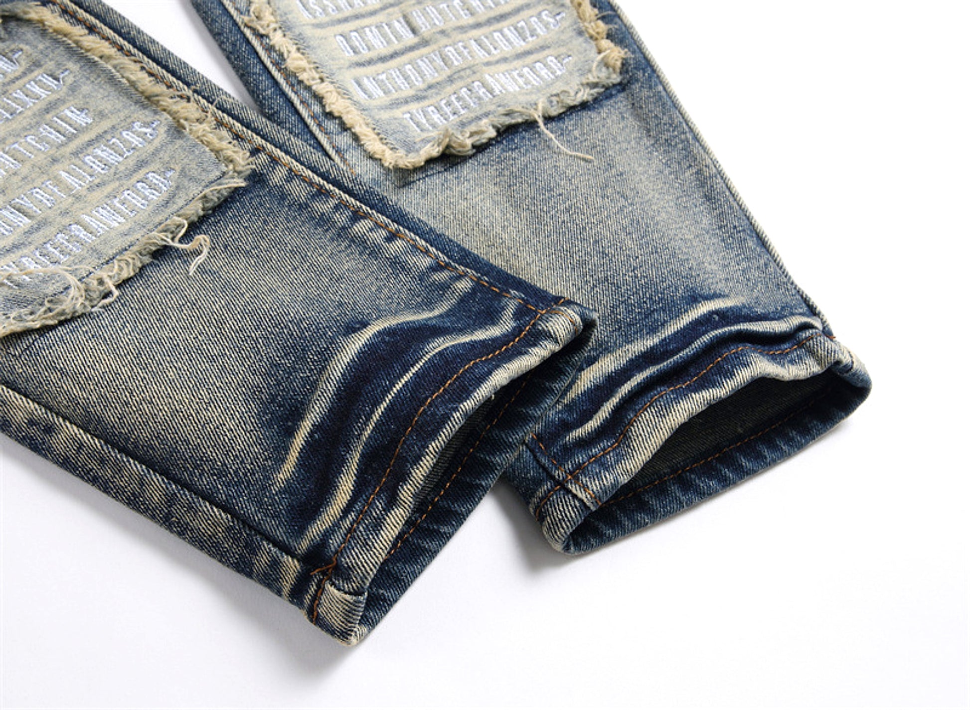 RawEdge™ – Distressed Patchwork Slim Jeans - enhanced image 14