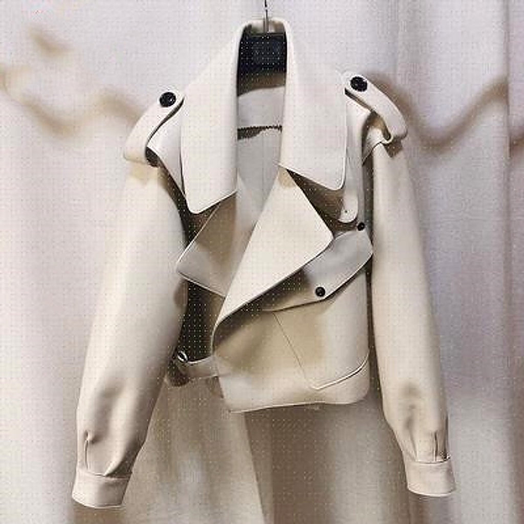 Leather Jacket Women New Outerwear Large Retro - enhanced image 14
