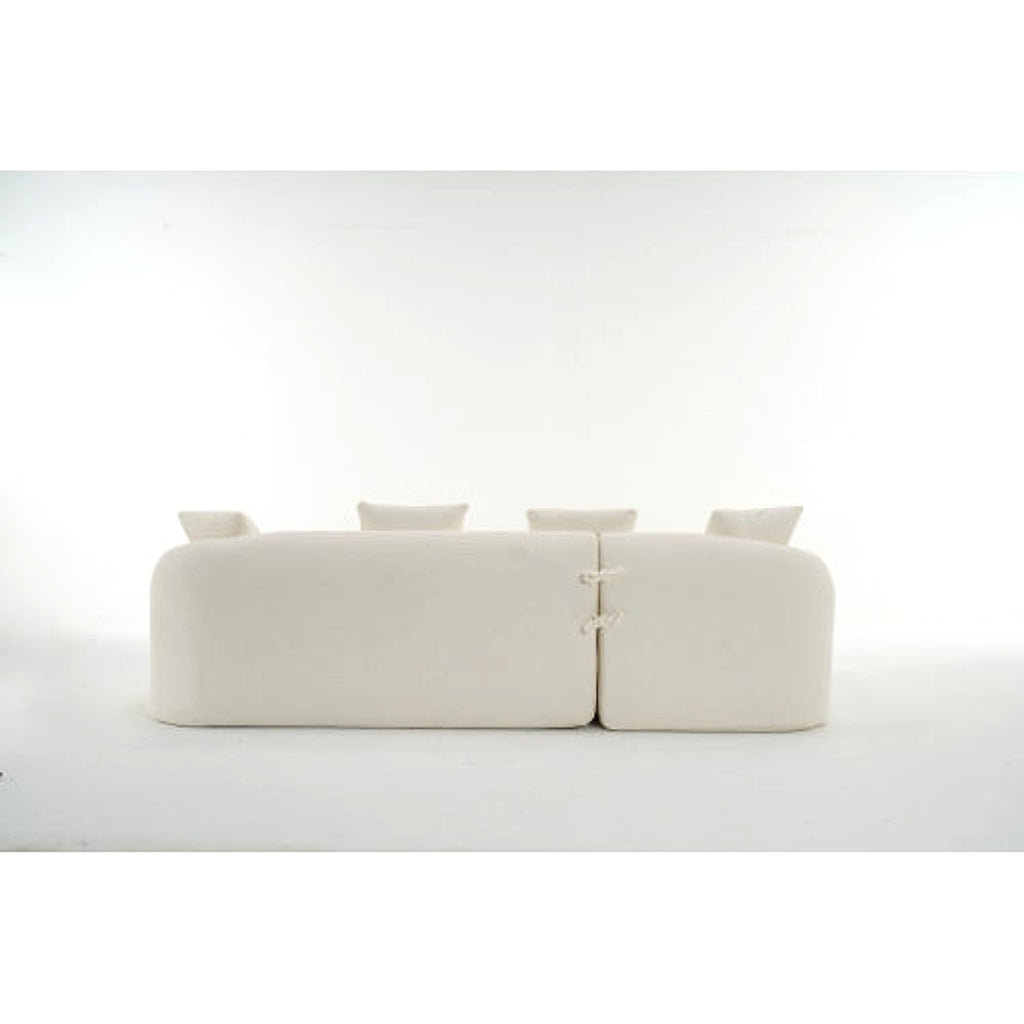 LuxeForm™ – Grey Compression Sofa with Chaise Lounge & 4 Pillows (US Warehouse) - enhanced image 14