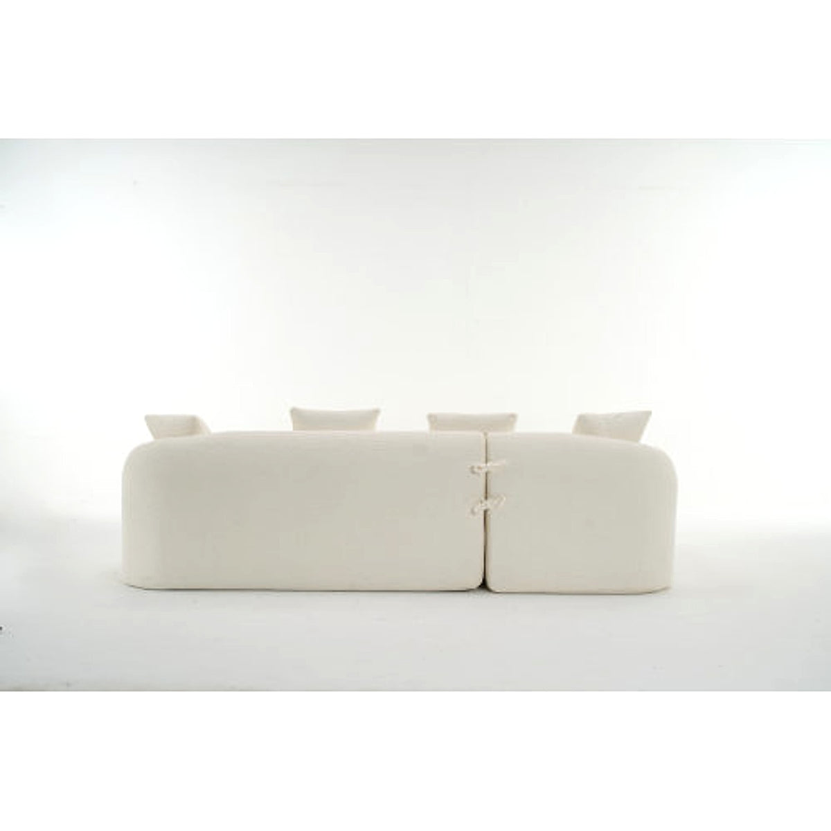 LuxeForm™ – Grey Compression Sofa with Chaise Lounge & 4 Pillows (US Warehouse) - enhanced image 14