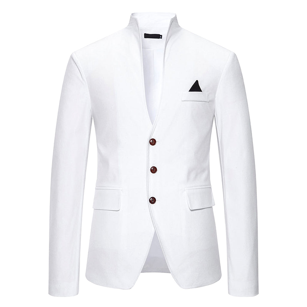 UrbanEdge™ – Color Stitching Mandarin Collar Blazer - enhanced image 14