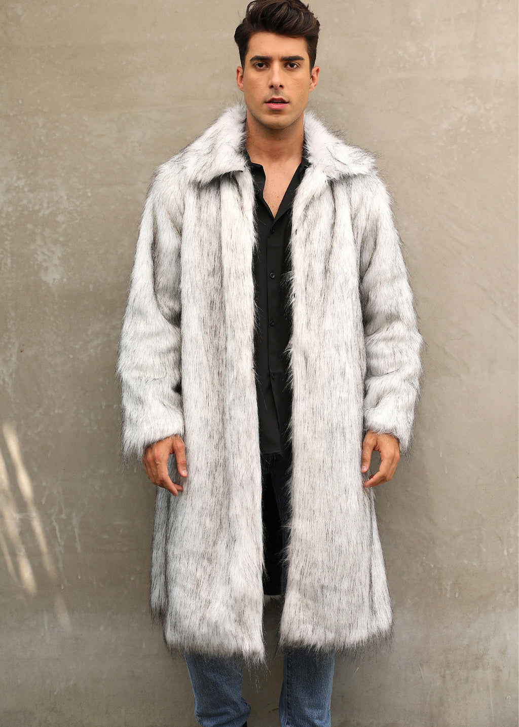 A.1 Men's Imitation Fox Fur Warm Coat Jacket - enhanced image 14