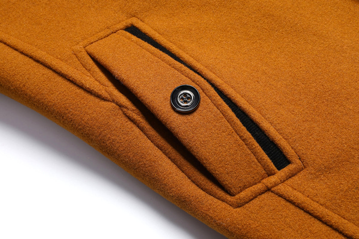 Men's Wool Woolen Thickened Overcoat Jacket - enhanced image 14