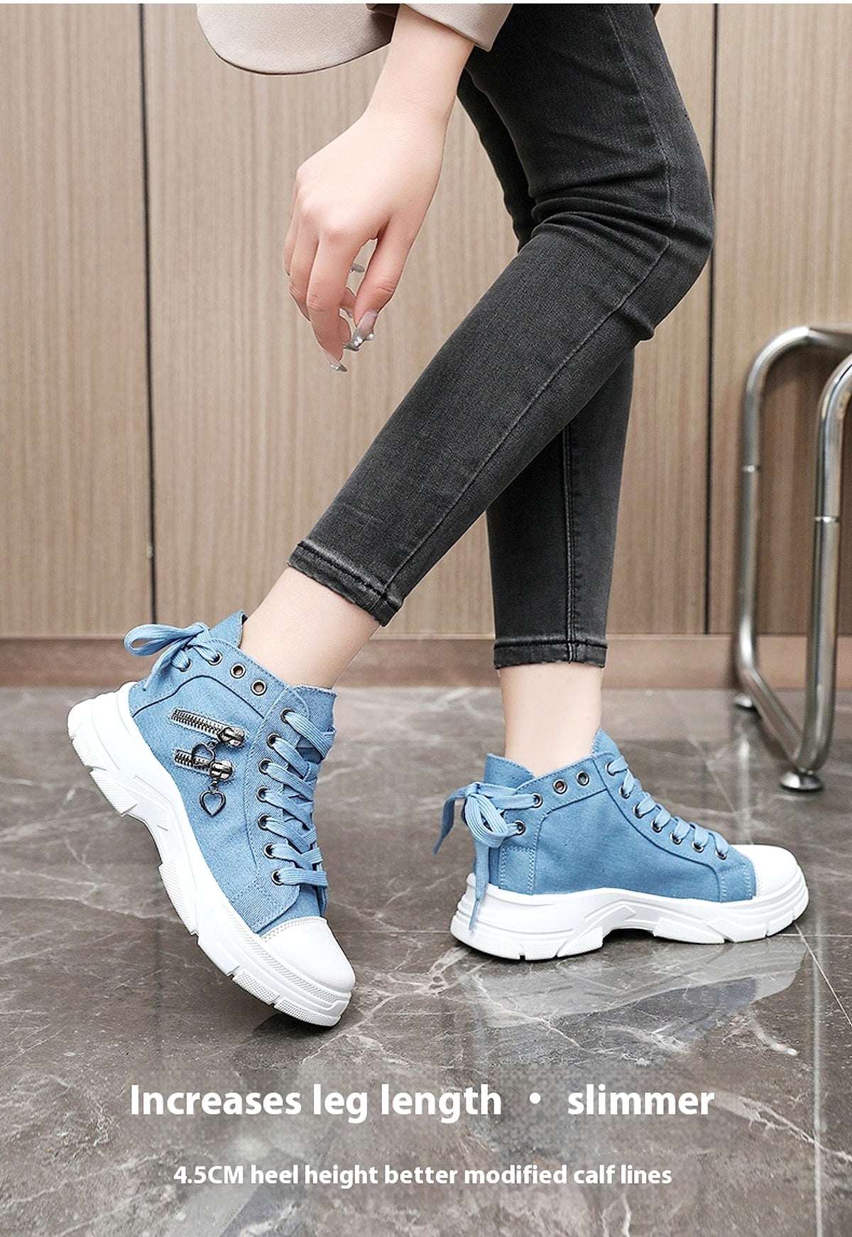 CanvasStep™ – Platform High-Top Sneakers with Zipper Details - enhanced image 14