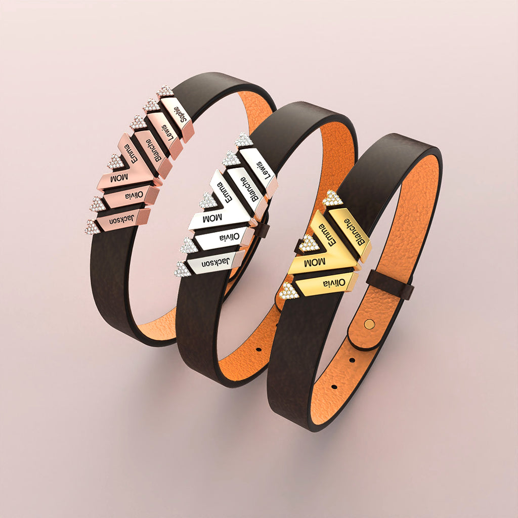 New Leather DIY Lettering Bracelet Drill Buckle - enhanced image 14