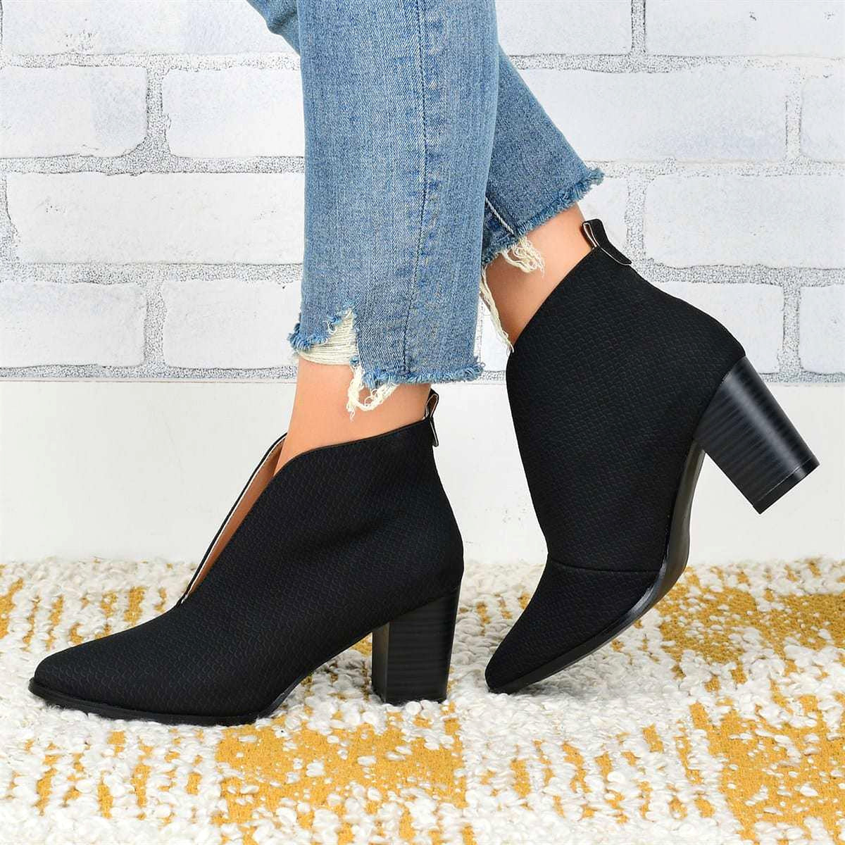 Retro Square Toe Casual Large Size Single Shoe Mid Heel - enhanced image 14