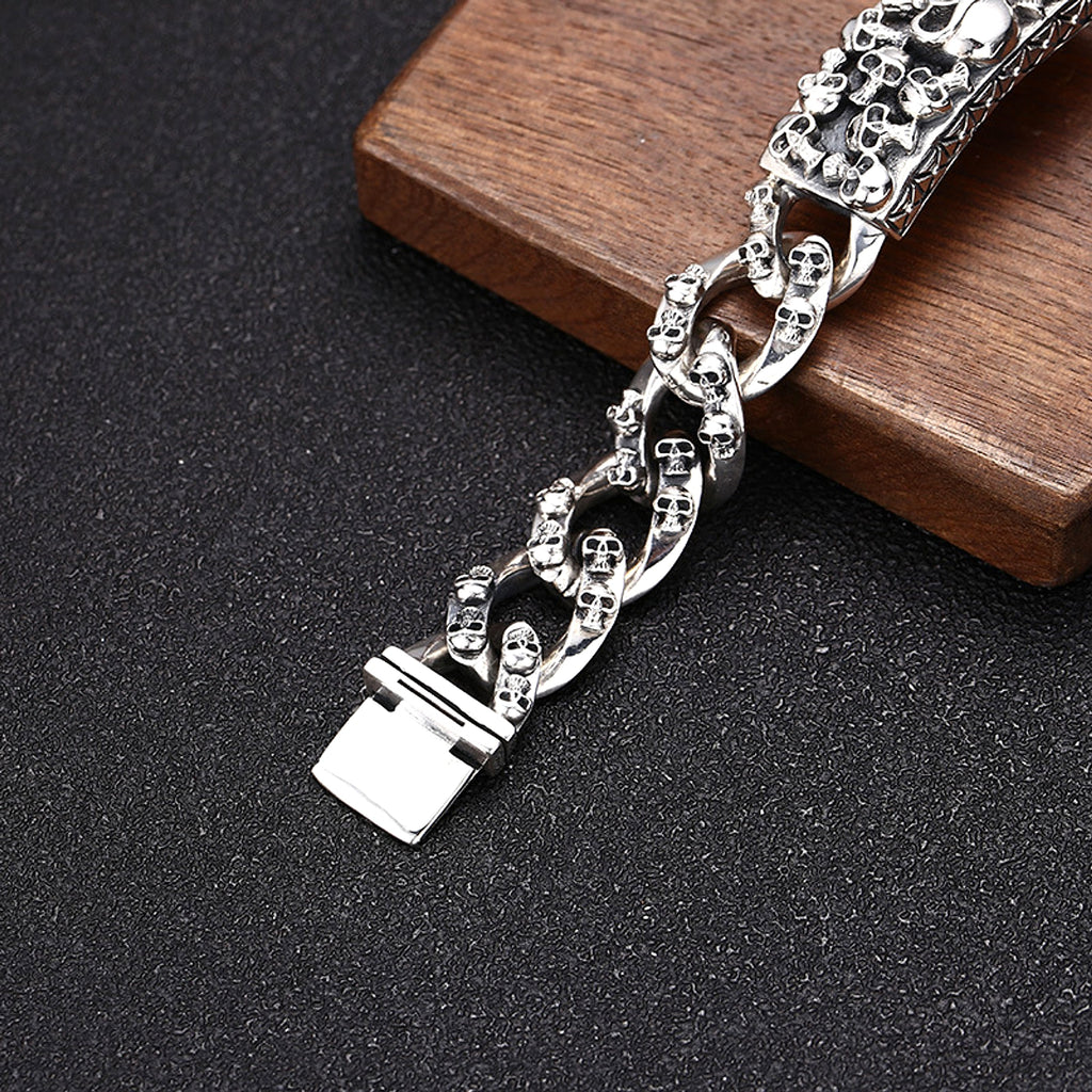 S925 Sterling Silver Men's Personalized Hip Hop Style Eternal Vine Pig Nose Bracelet - enhanced image 14