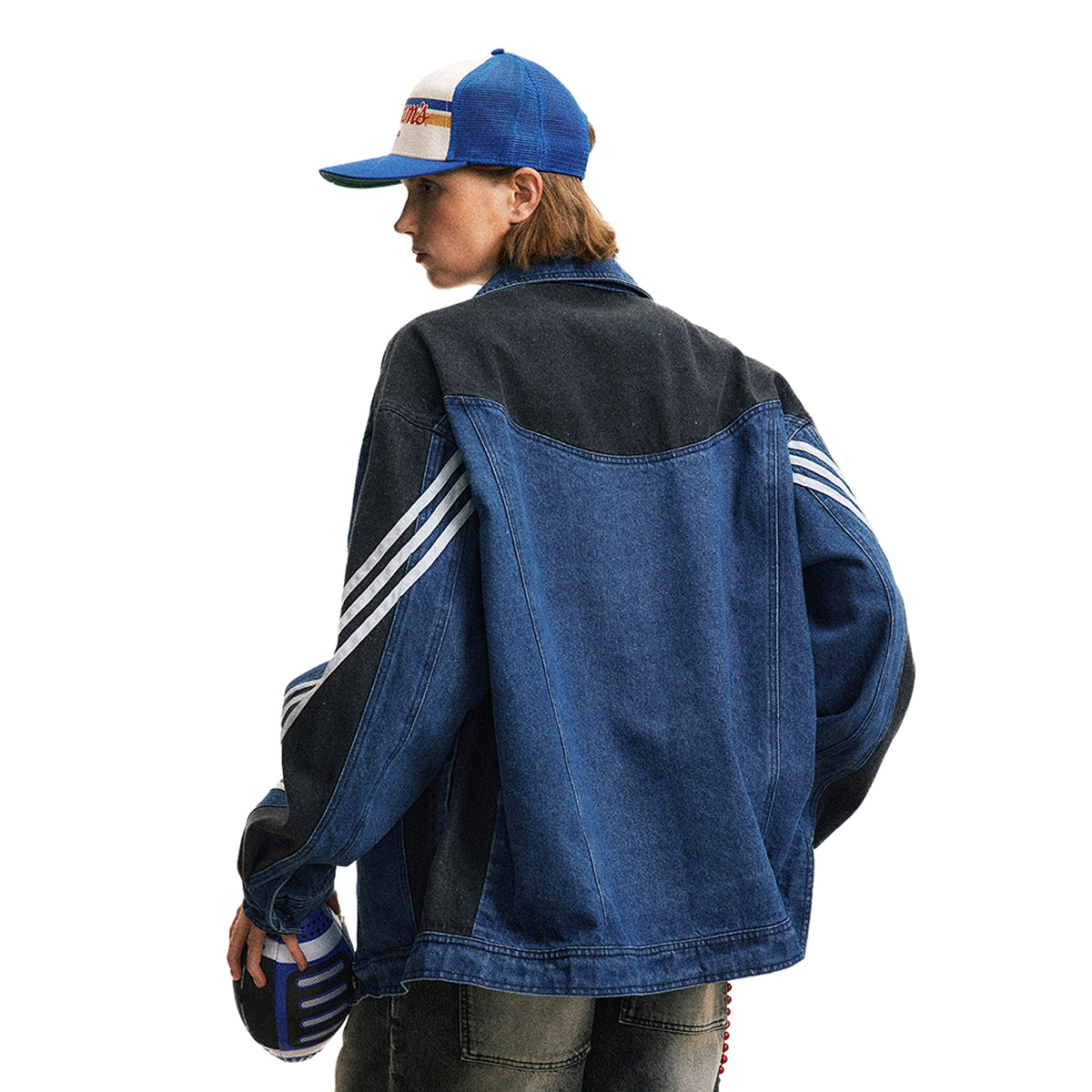 Side Stripe Stitching Loose Denim Jacket Men And Women European And American - enhanced image 14