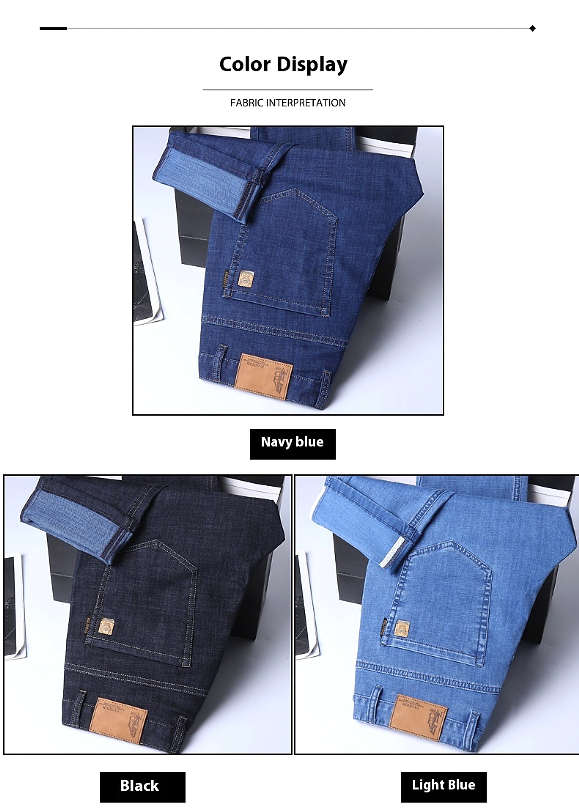 Thin Summer Cotton Elastic Ice Silk Quality Mid-high Waist Jeans - enhanced image 14
