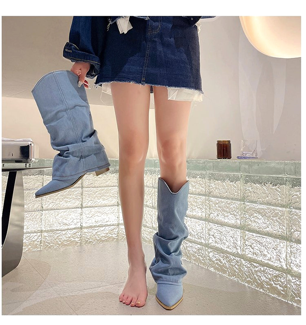 Velvexa™ – High Heel Denim Stretch Boots - enhanced image 14