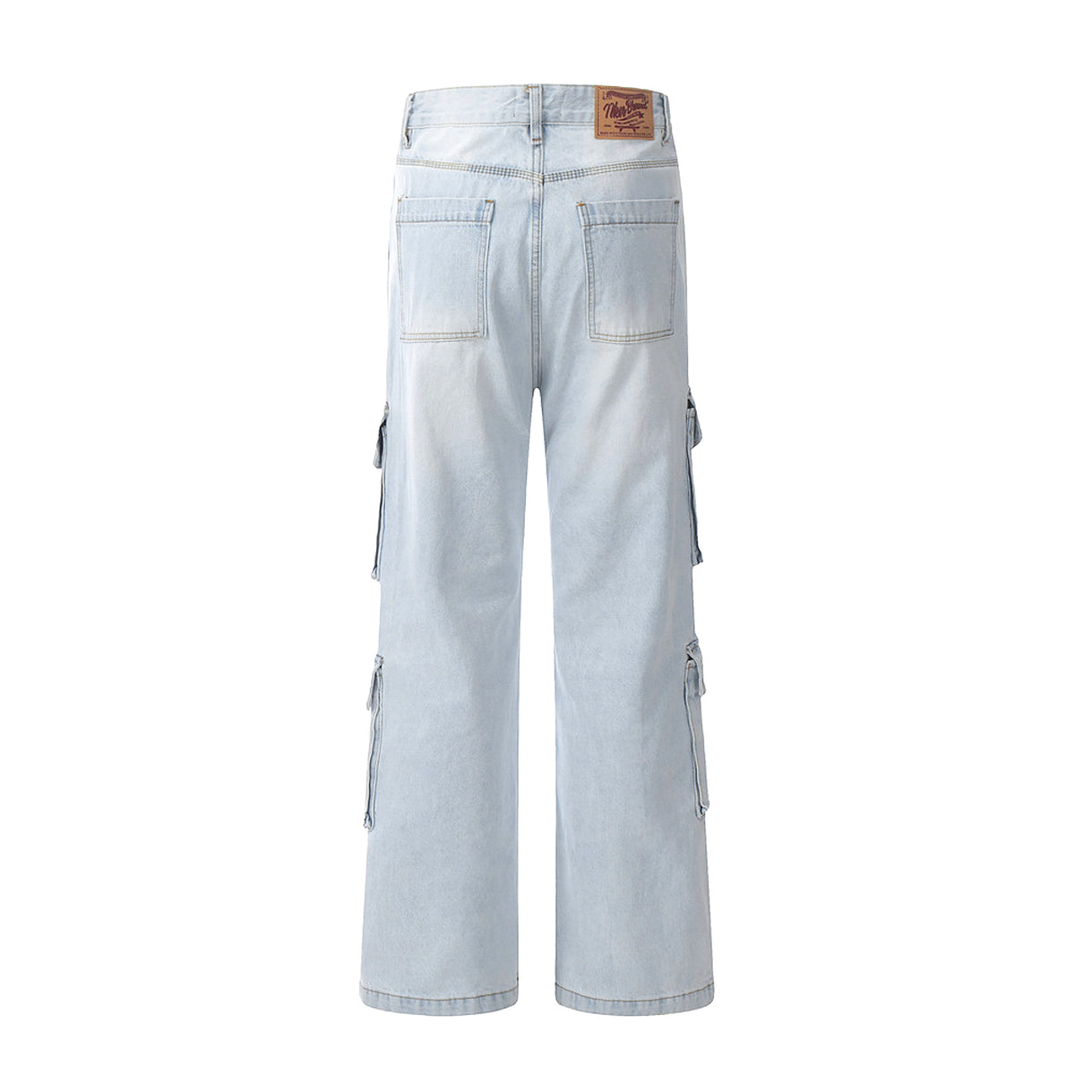 Wash Light Color Cargo Jeans Men - enhanced image 14