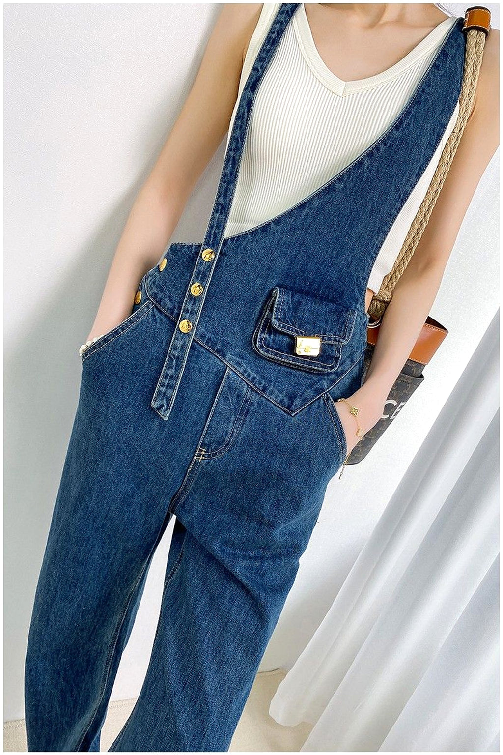 DenimCharm™ – Utility Strap Suspender Jeans - enhanced image 14