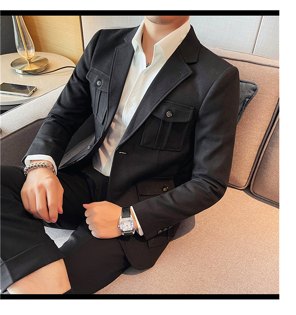 Woolen Suit Men's Single-breasted Suit Jacket - enhanced image 14