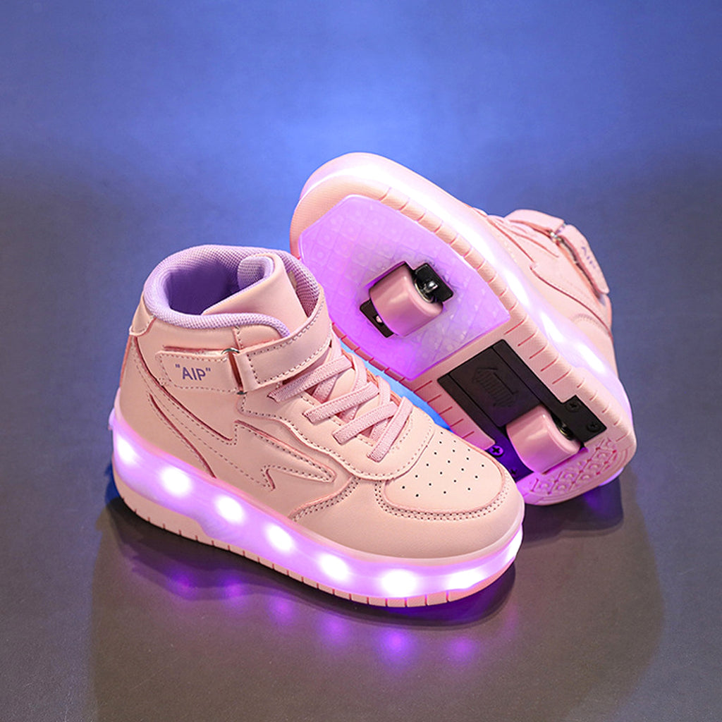 Youth Leather Ice Skates Double Wheeled Walking Shoes - enhanced image 14