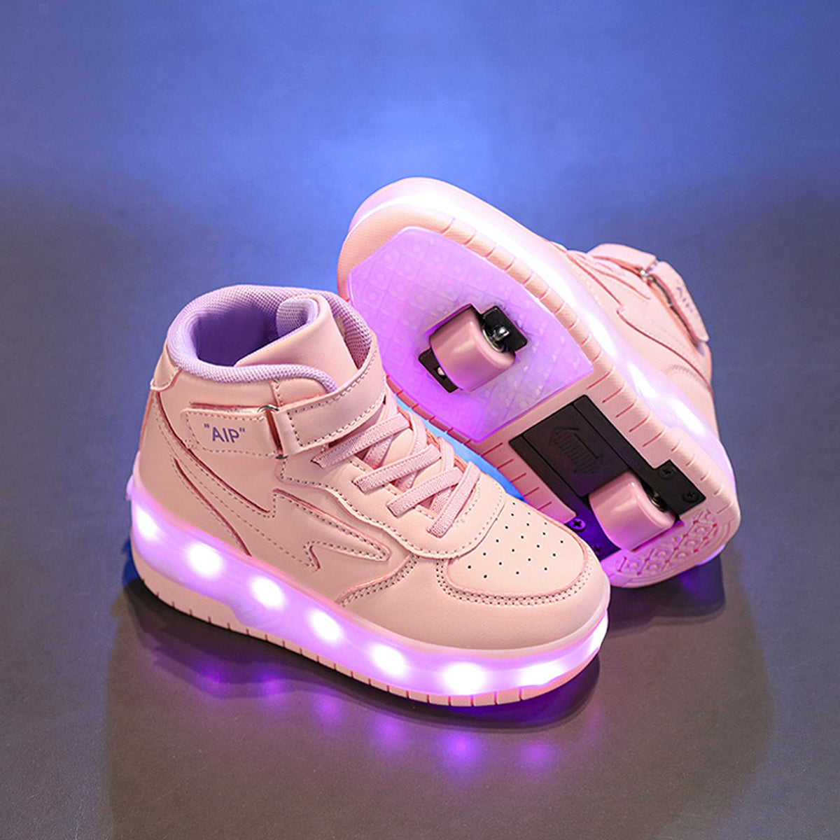 Youth Leather Ice Skates Double Wheeled Walking Shoes - enhanced image 14