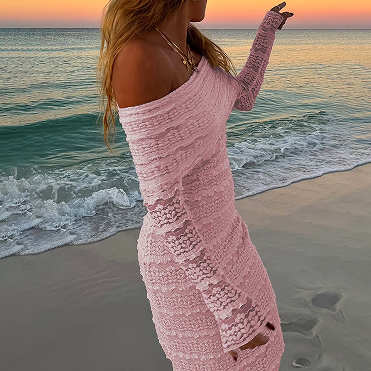 25 Edition – Elegant Off-Shoulder Lace Maxi Dress (Socialite Style) - enhanced image 15