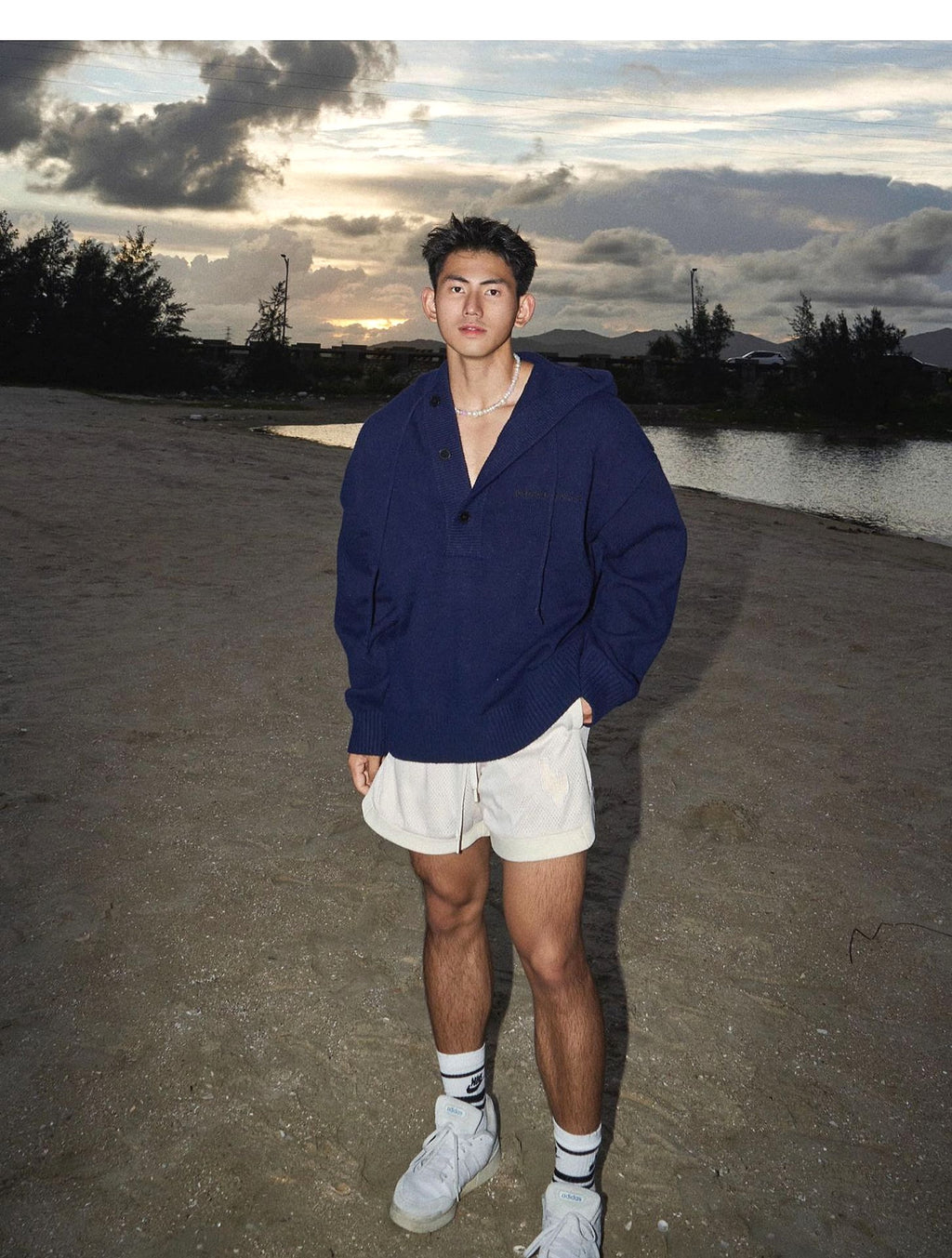 American Simple Embroidery Knitting Hooded Sweater Men - enhanced image 15