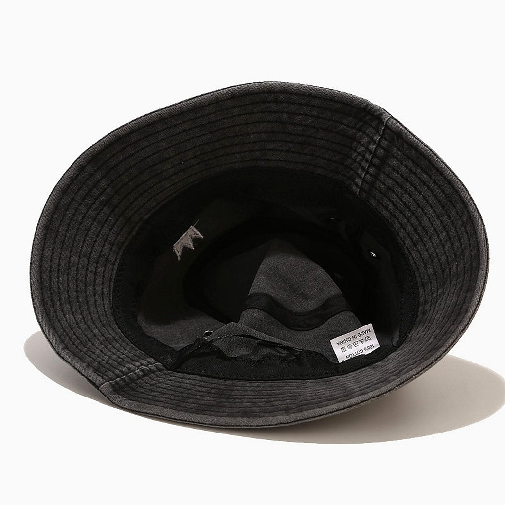 Crown Embroidered Fisherman Hat Washed Cotton Vintage Distressed - enhanced image 15