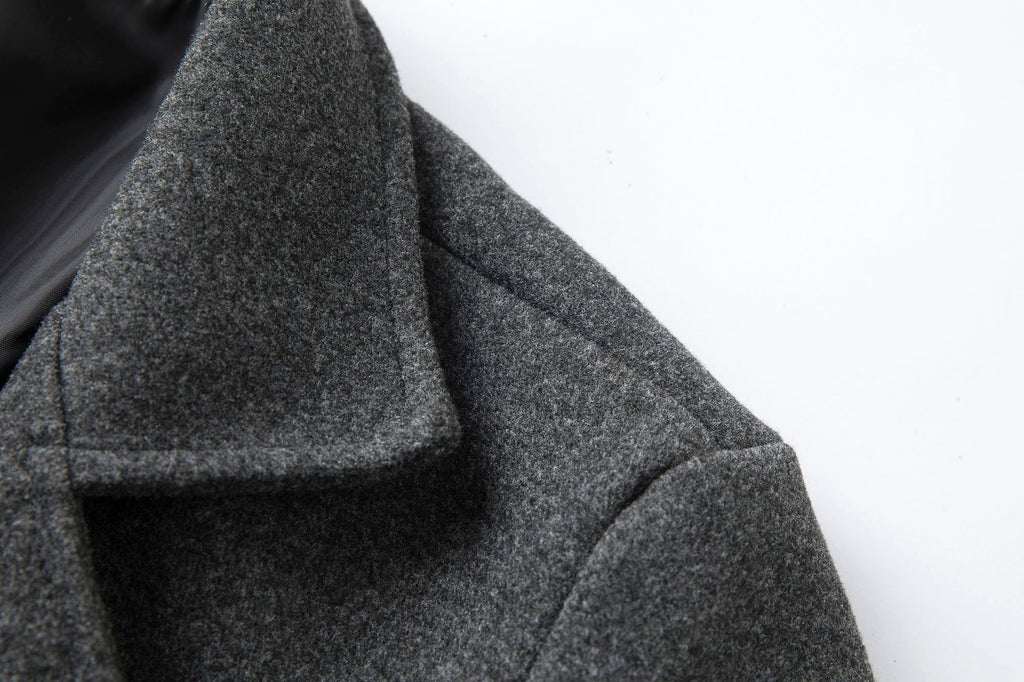 Fall Winter Men Double Breasted Mid-length Trench Coat - enhanced image 15