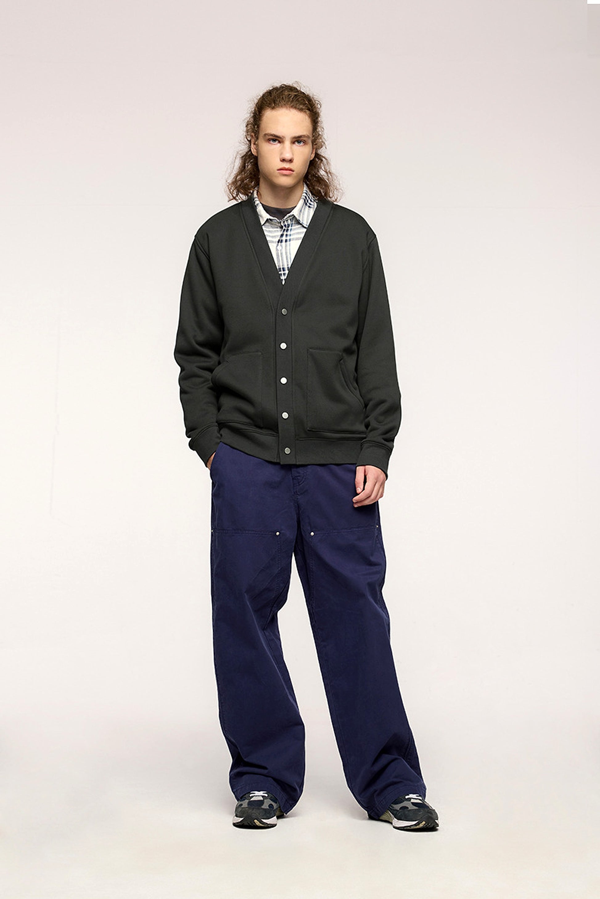 Flame Single-layer Fleece-lined Cardigan Coat Loose-fitting Casual Pullover - enhanced image 15