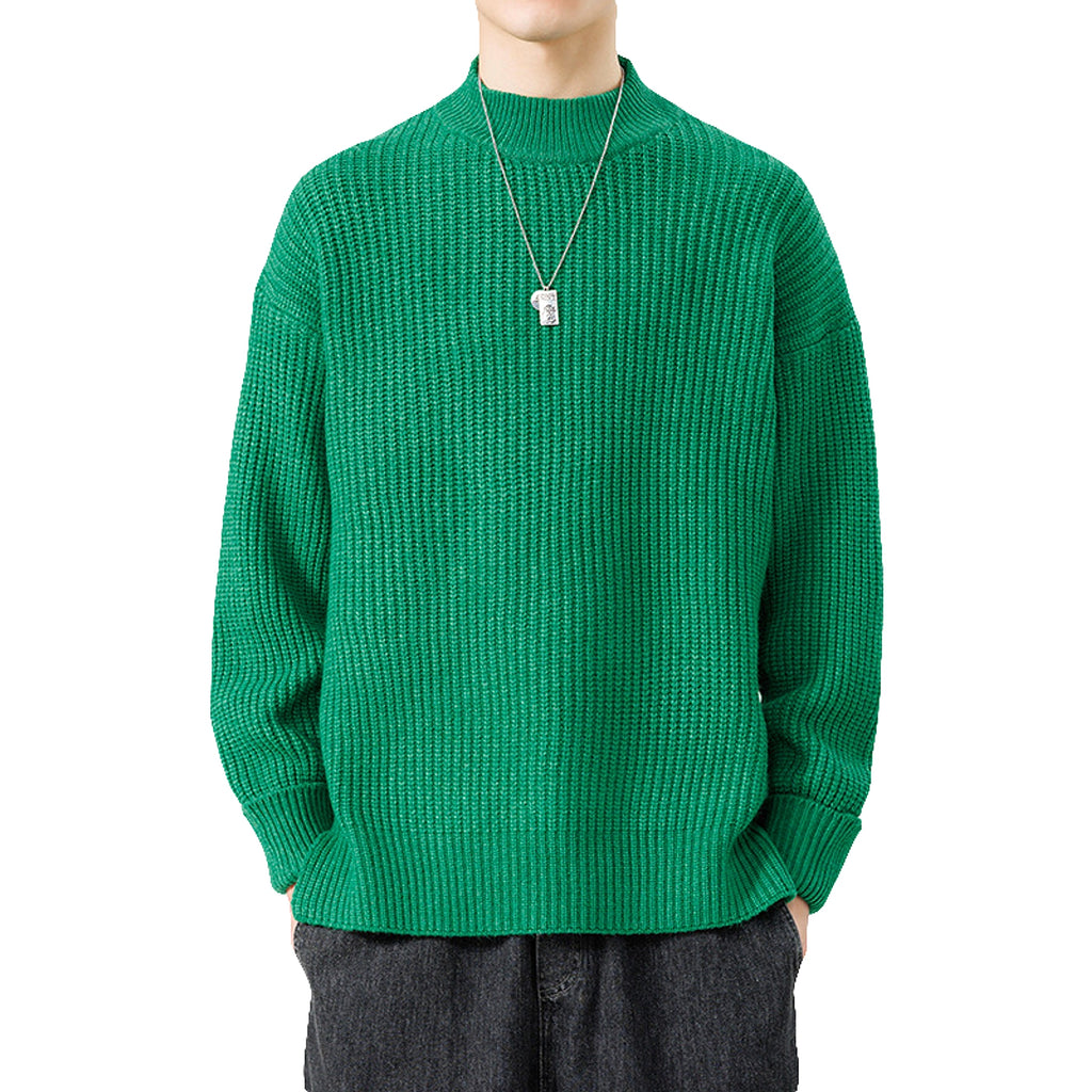 Half High Necked Sweater For Men's Casual Knitwear Outerwear - enhanced image 15