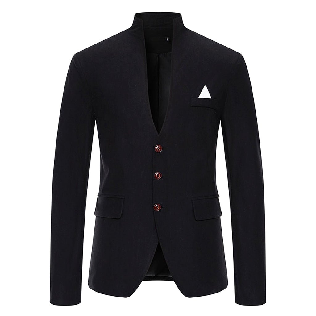 UrbanEdge™ – Color Stitching Mandarin Collar Blazer - enhanced image 15