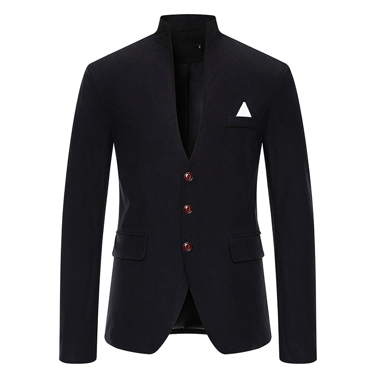 UrbanEdge™ – Color Stitching Mandarin Collar Blazer - enhanced image 15