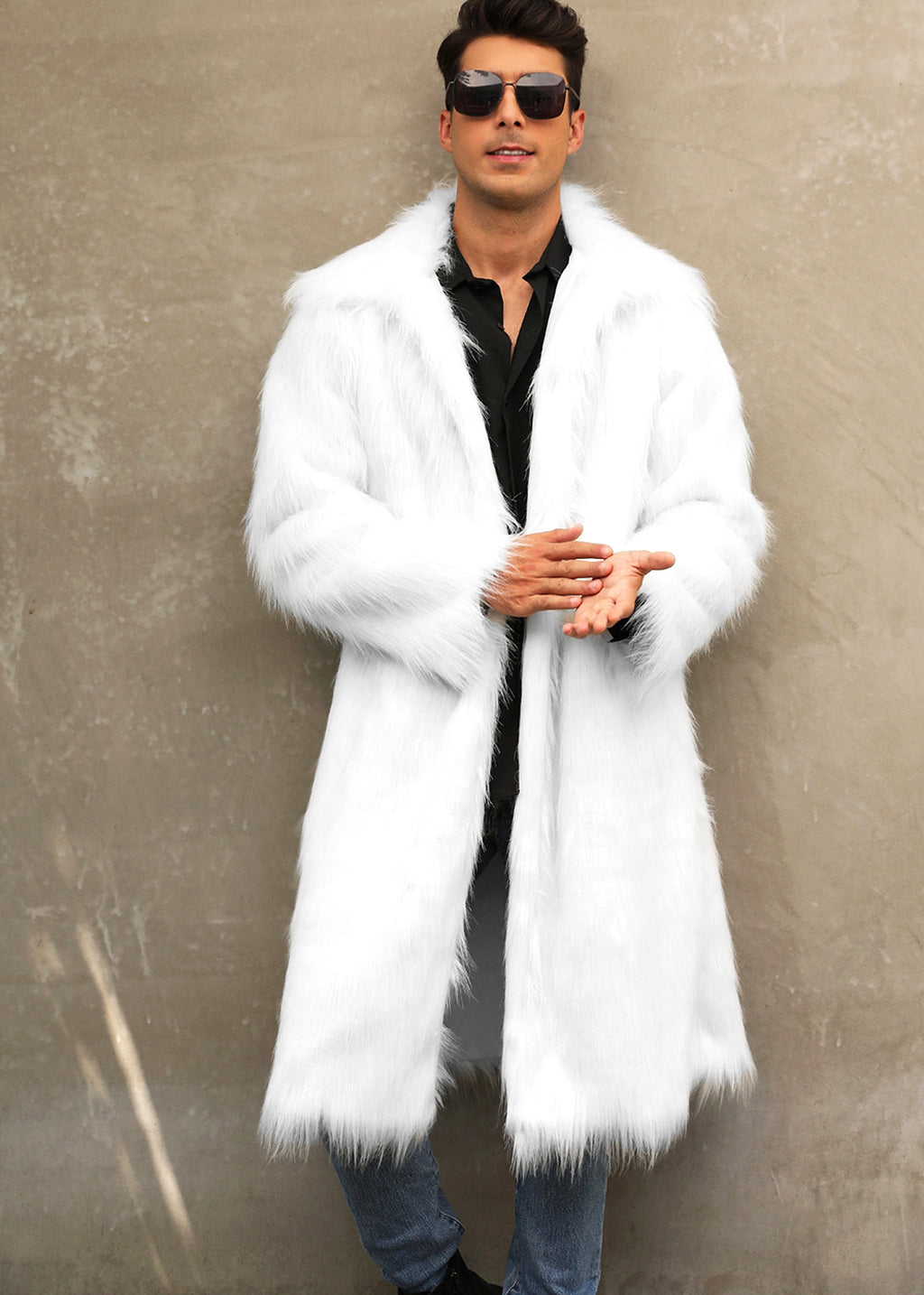 A.1 Men's Imitation Fox Fur Warm Coat Jacket - enhanced image 15