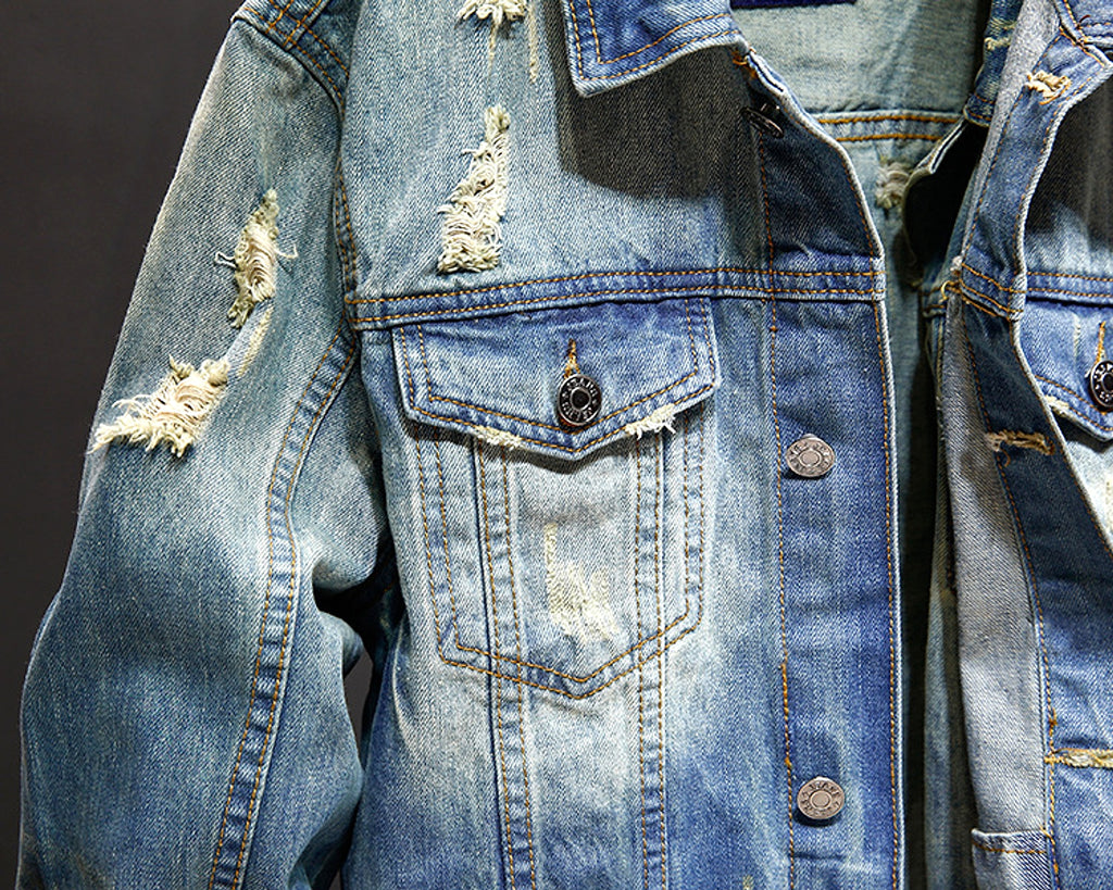 A.1 Washed Denim Jacket Tops Outerwear Men - enhanced image 15