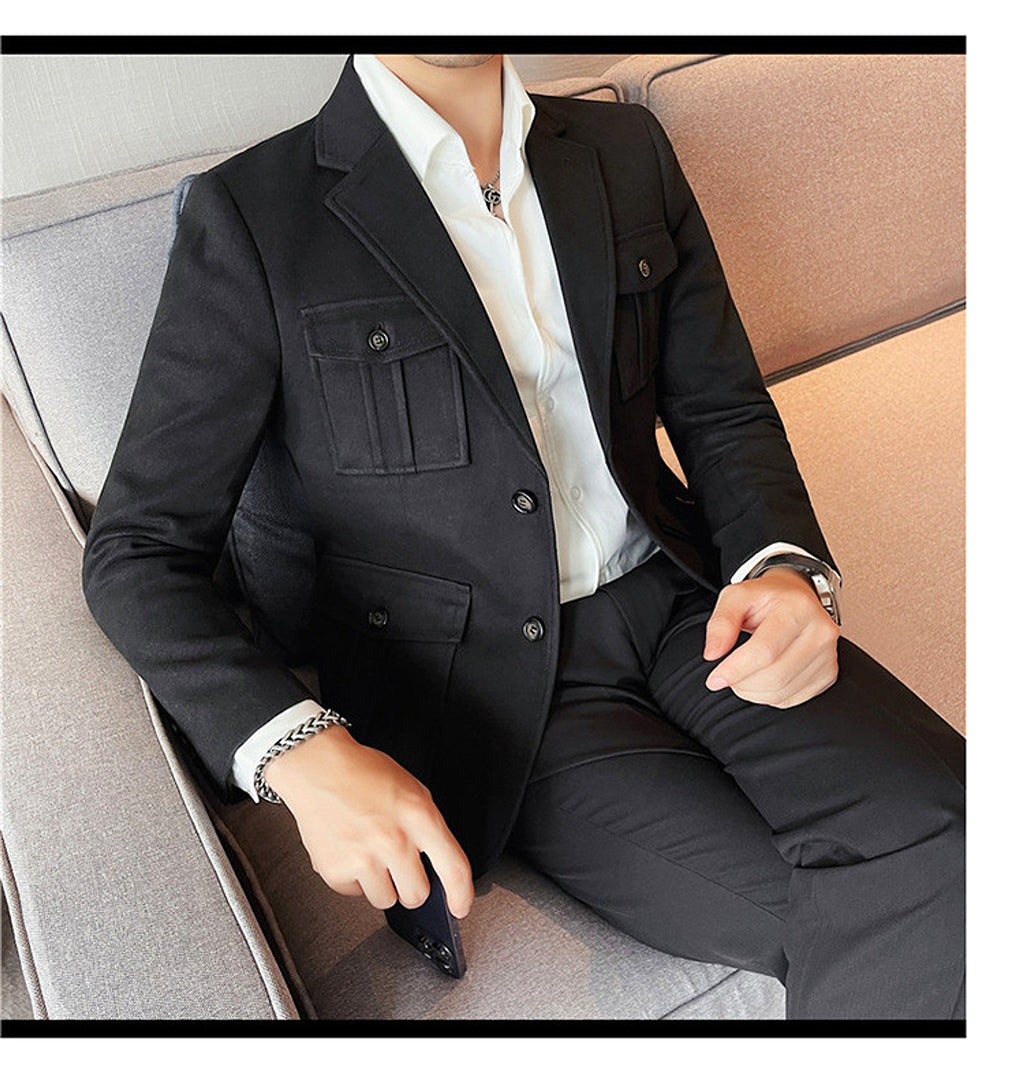 Woolen Suit Men's Single-breasted Suit Jacket - enhanced image 15