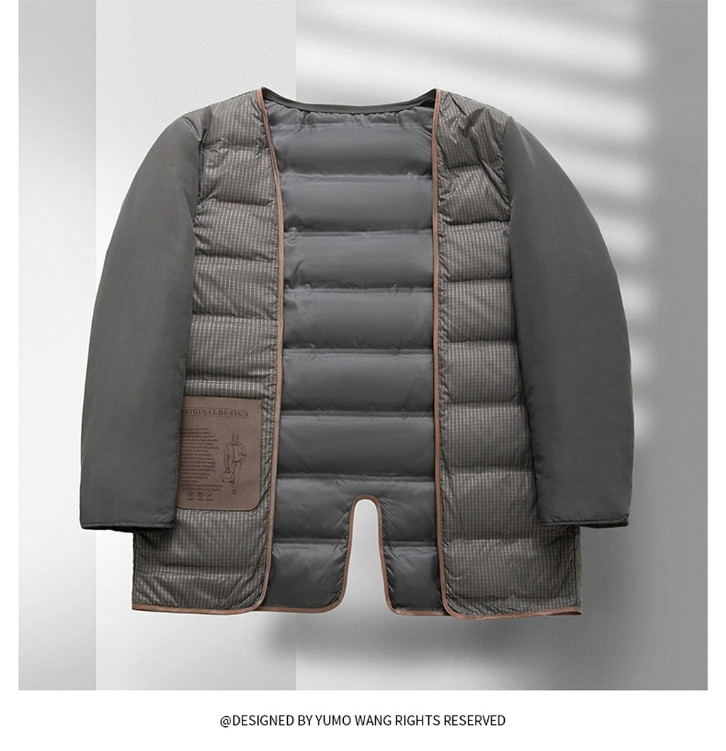 Double-sided Wool Overcoat Men's Winter Down Feather Liner High-end Long Business - enhanced image 16