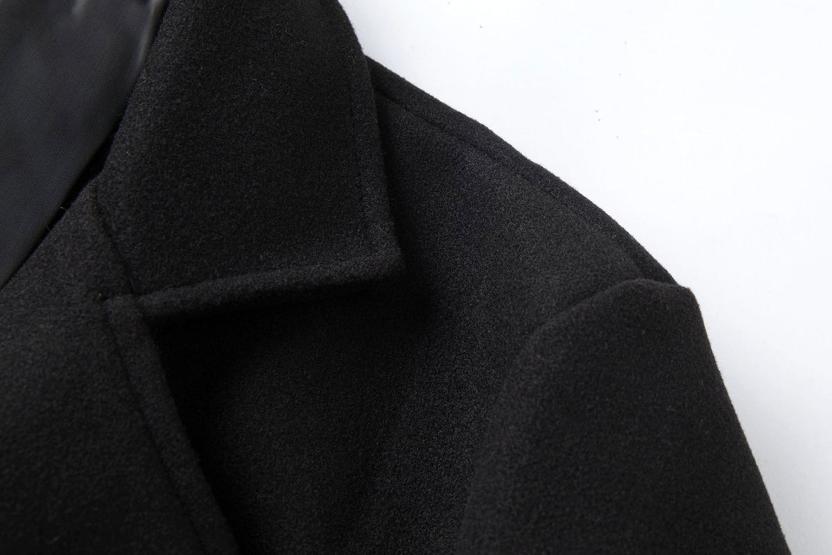 Fall Winter Men Double Breasted Mid-length Trench Coat - enhanced image 16