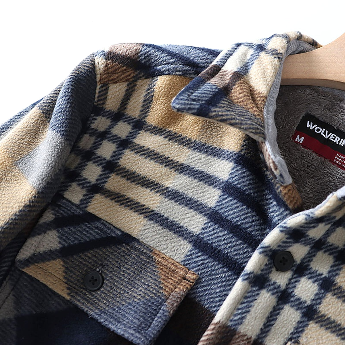 Flannel Plaid Warm Leisure Lapel Long Sleeve DressShirt - enhanced image 16