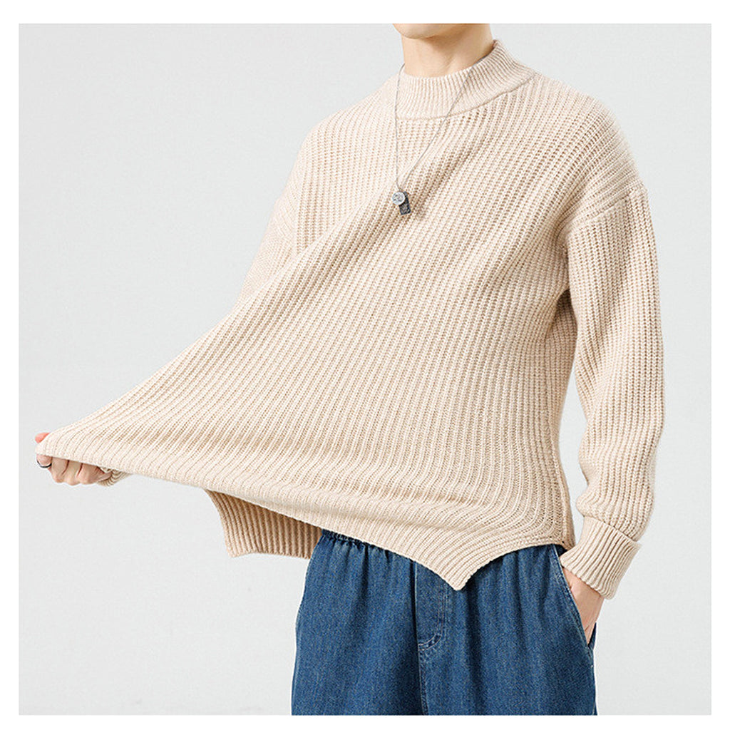 Half High Necked Sweater For Men's Casual Knitwear Outerwear - enhanced image 16